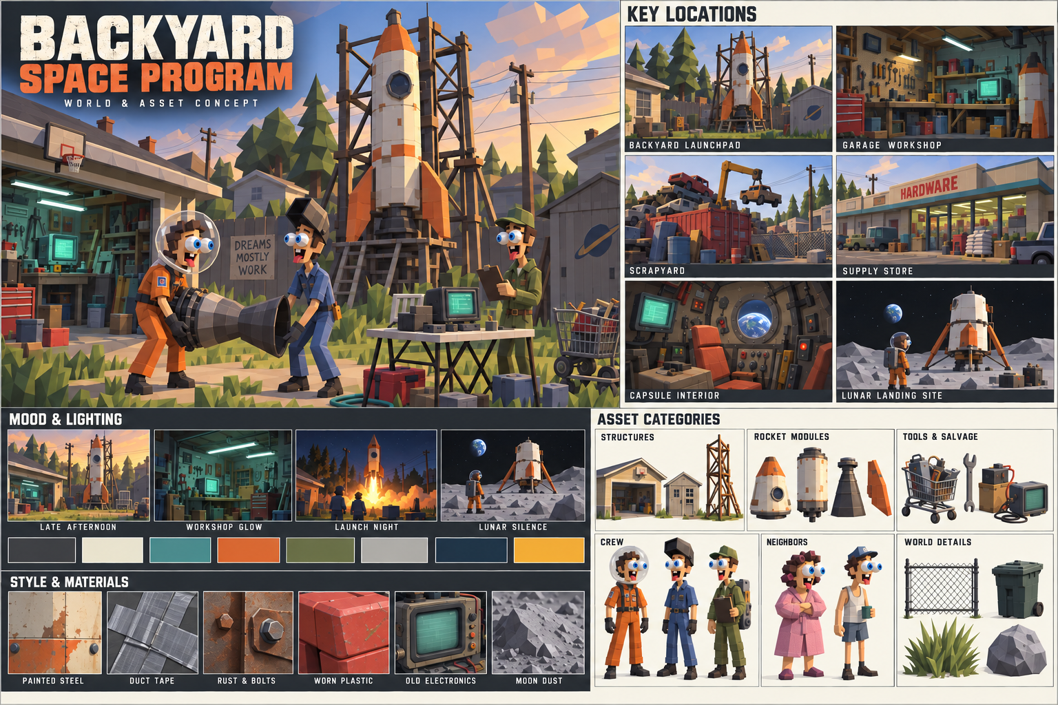 Concept art of a backyard rocket workshop